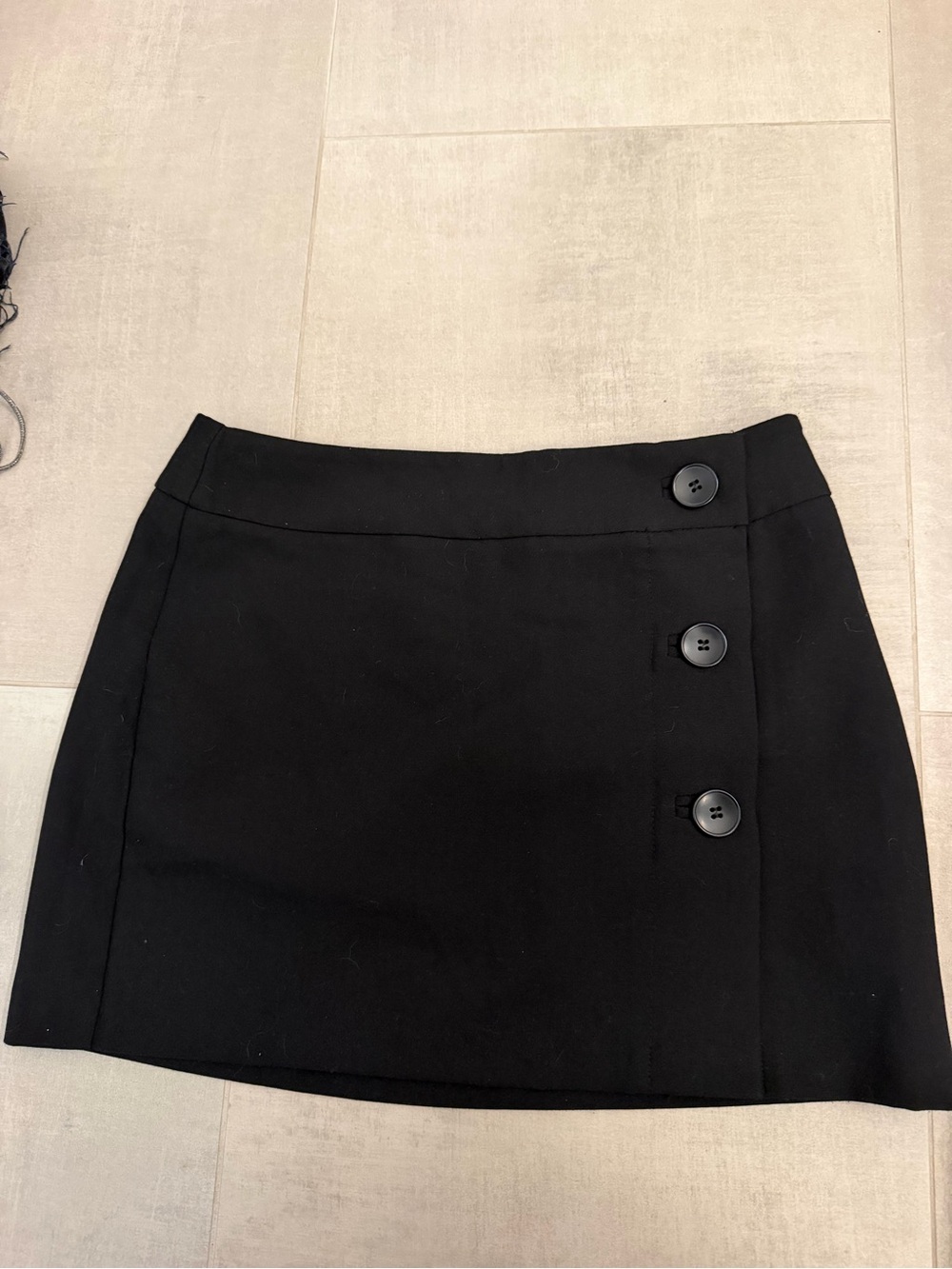 Bershka Black Button-Accent Mini Skirt